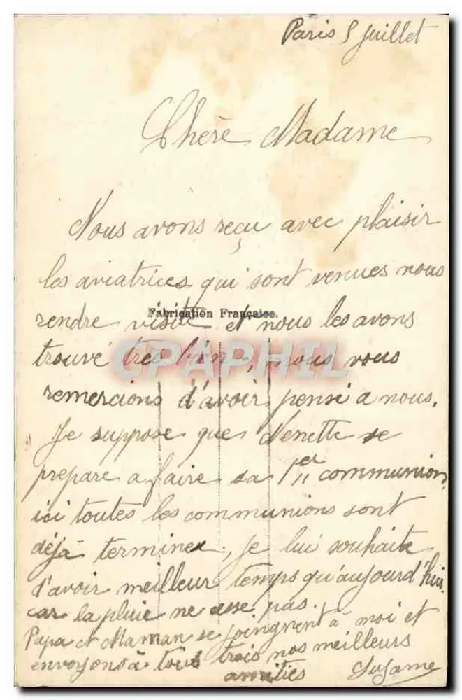Cesta de pensamentos — flores coloridas — fabricação francesa - Verso