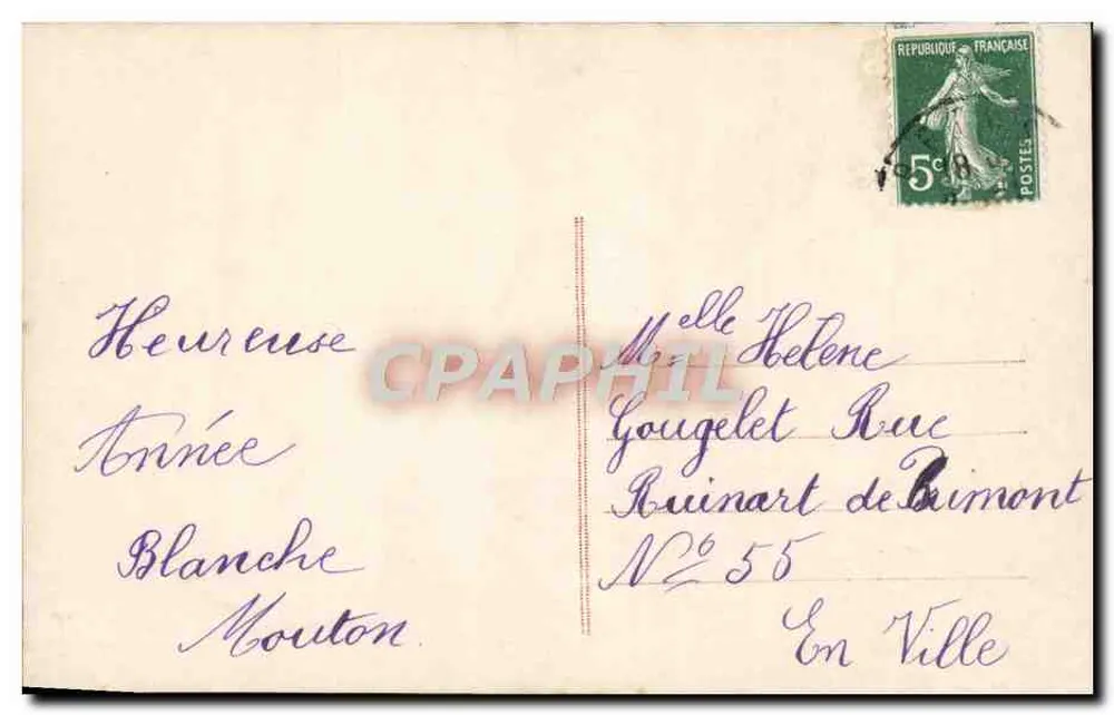Menina com buquê — Souvenirs — Gougelet Rue, Ruinart de Bumont - Verso