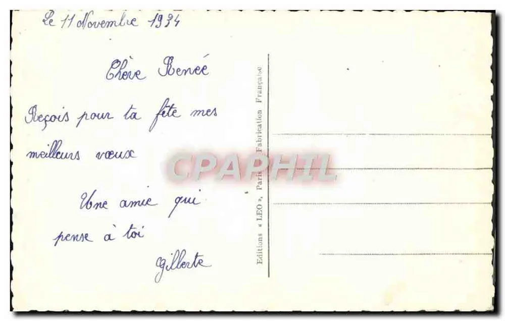 Lächelnde Frau mit Blumenkorb — Verlag LEO PARIS n° 5728 - Rückseite