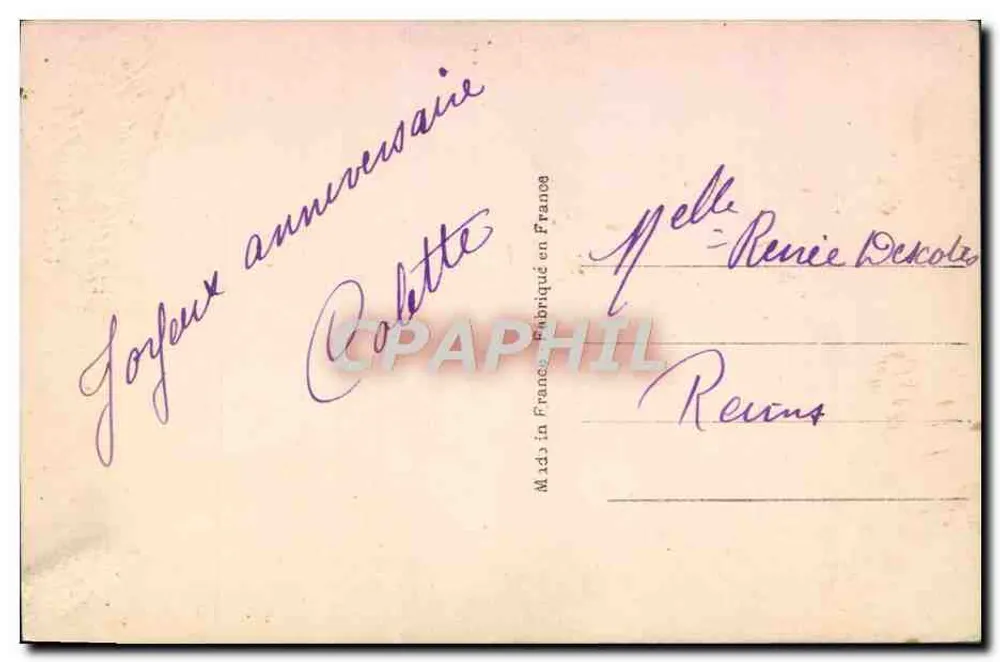 Junge Frau — Geburtstag — Léo, Paris, n°1321 - Rückseite