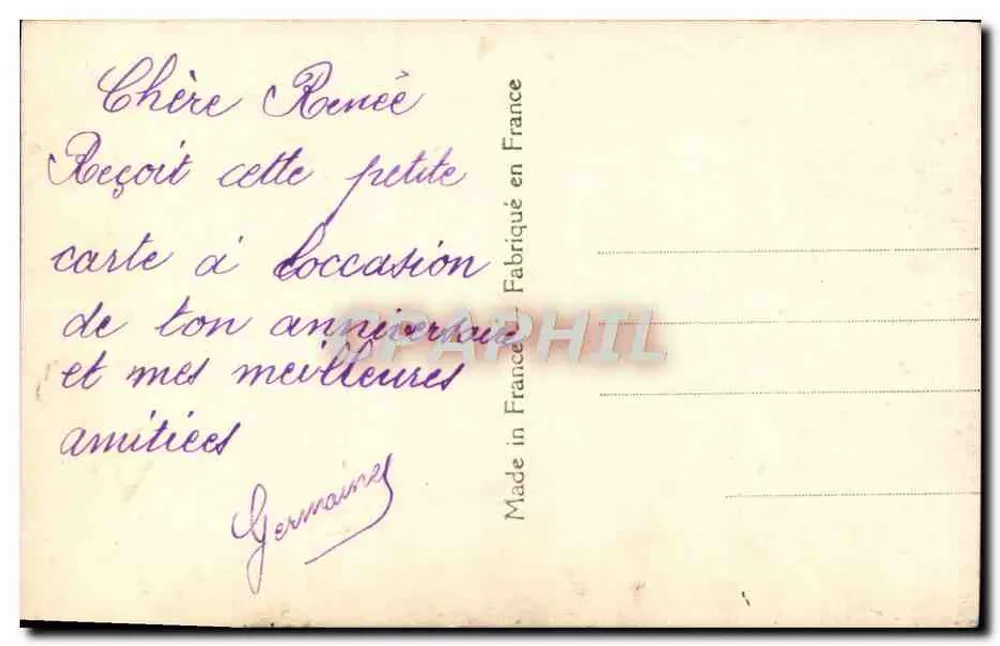 Lächelnde junge Frau — Rose und rocher Mantel — Verlag ARS n°6123 - Rückseite