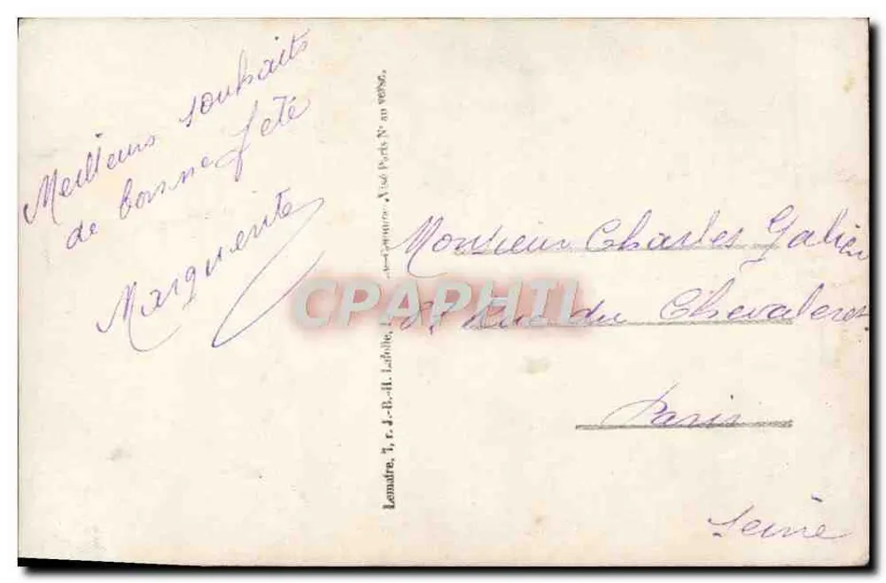 Feest — Bloemen en landschap — Lemaire, J.-B.-H. Lébède, Parijs, nr. 14-196 - Achterkant