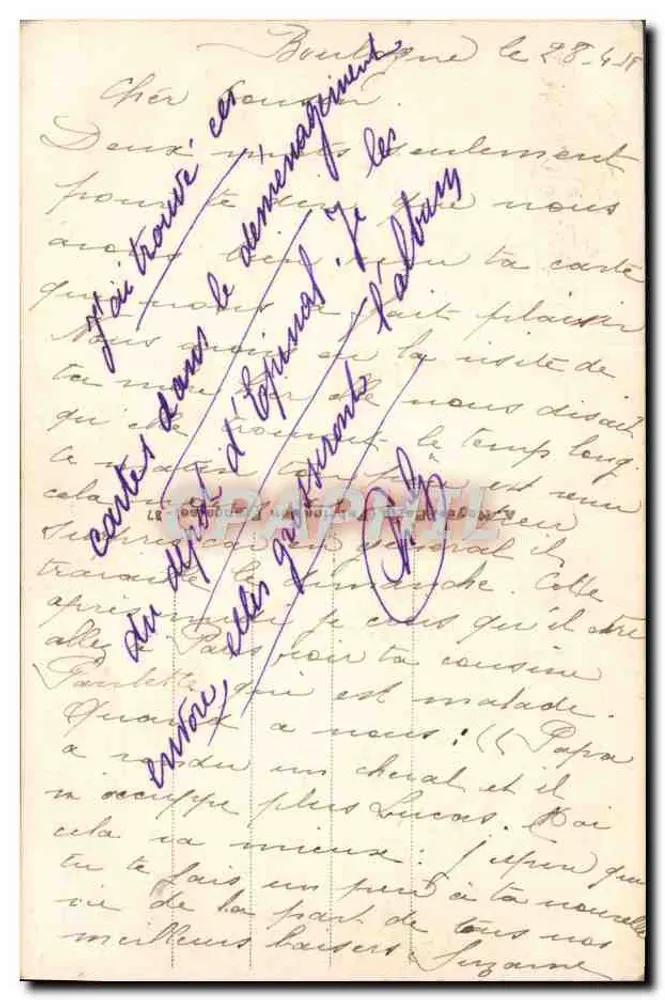 Junge Frau mit Blumen — Lilie des Glücks — Noyer 2294 - Rückseite