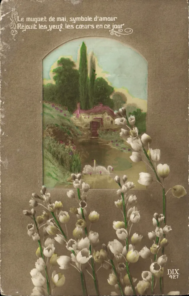 O muguet de maio, símbolo de amor — Alegra os olhos, os corações neste dia — DIX 427 - Frente