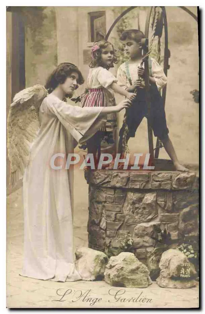 Der Schutzengel — Szene mit Kindern — A.N. Paris, n° 978 - Vorderseite