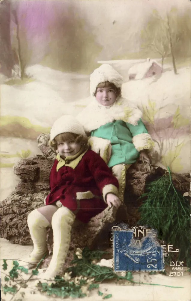 Zwei Kinder in Winterkleidung — Schneelandschaft — Verlag Paris, n° 2701 - Vorderseite