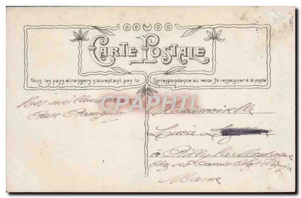 Frau in grünem Kleid mit Rosen — Frohe Neujahr — veröffentlicht von CROSSAY 1905 - Rückseite