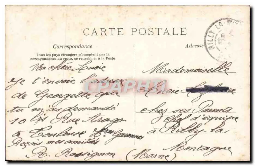 Junge Frau mit dekoriertem Hut — Paris — Verleger AD, Nr. 322 - Rückseite
