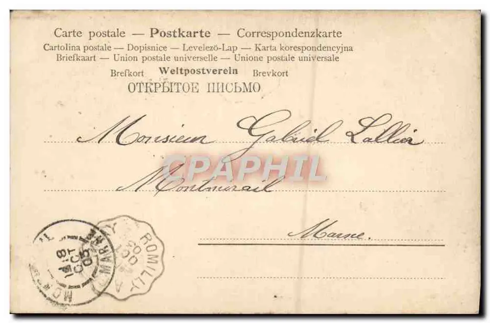 Clémence de Pibrac — Tänzerin — unbekannter Verlag, Nr. 6427 - Rückseite