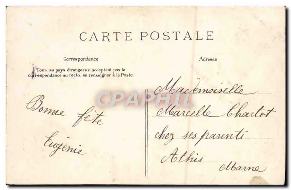 Menina cercada de flores — Lembrete — E. L. D., n° 3318 - Verso