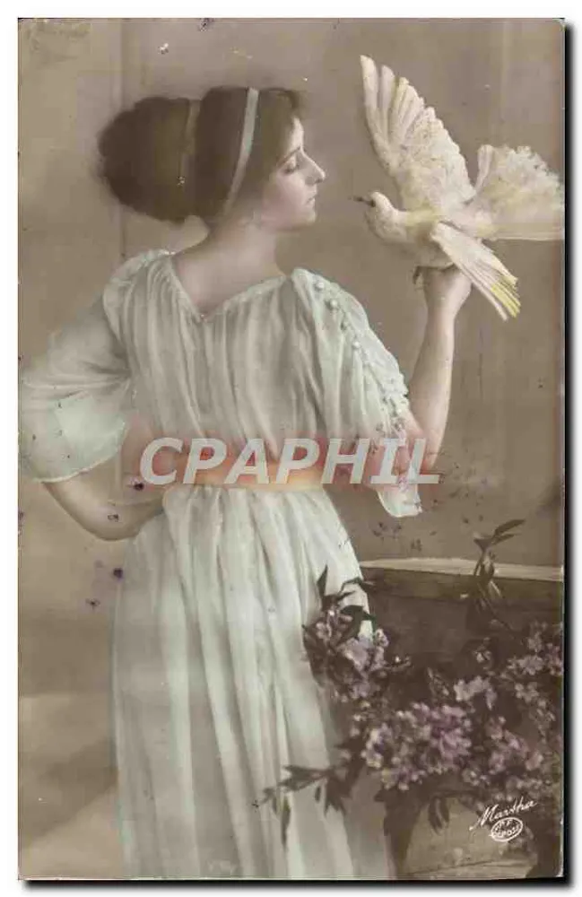 Junge Frau mit Taube — Illustration — Martha (Verlag) Nummer nicht sichtbar - Vorderseite