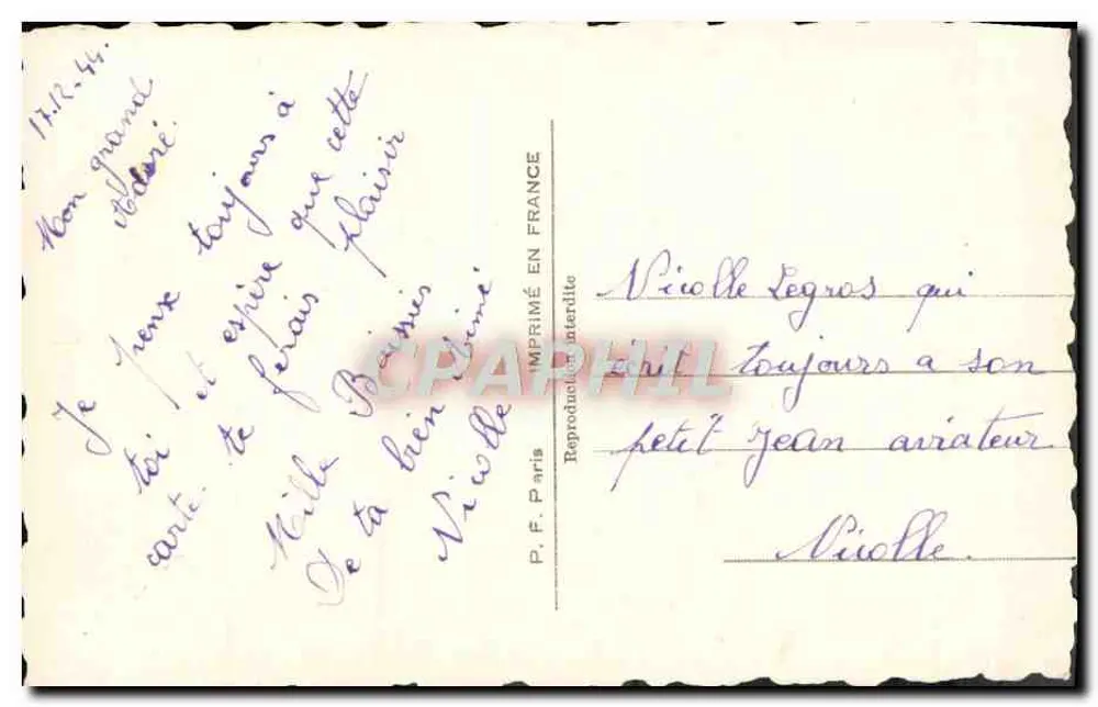 Liebendes Paar — romantischer Text — P.F. Nr. 765 - Rückseite