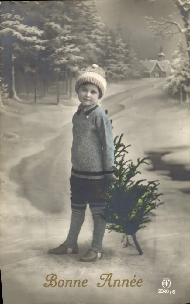 Kind mit Weihnachtsbaum — Winterlandschaft — GILC, n° 2039/6 - Vorderseite