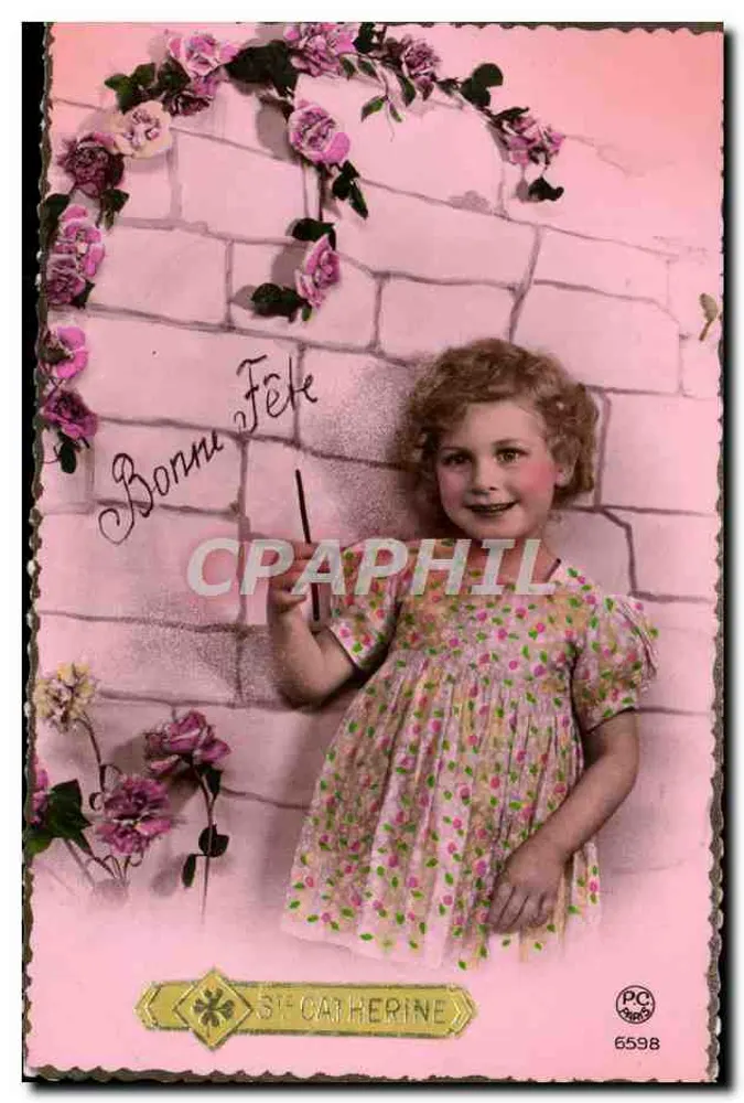 Niña sonriente — Feliz cumpleaños — S. Catalina, n° 6598 - Anverso