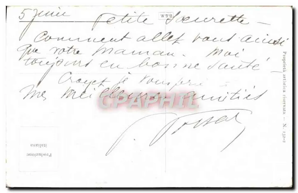 Junge Frau im Profil — Blumen haltend — Prophétie artistica fiorentina, N. 132-2 - Rückseite