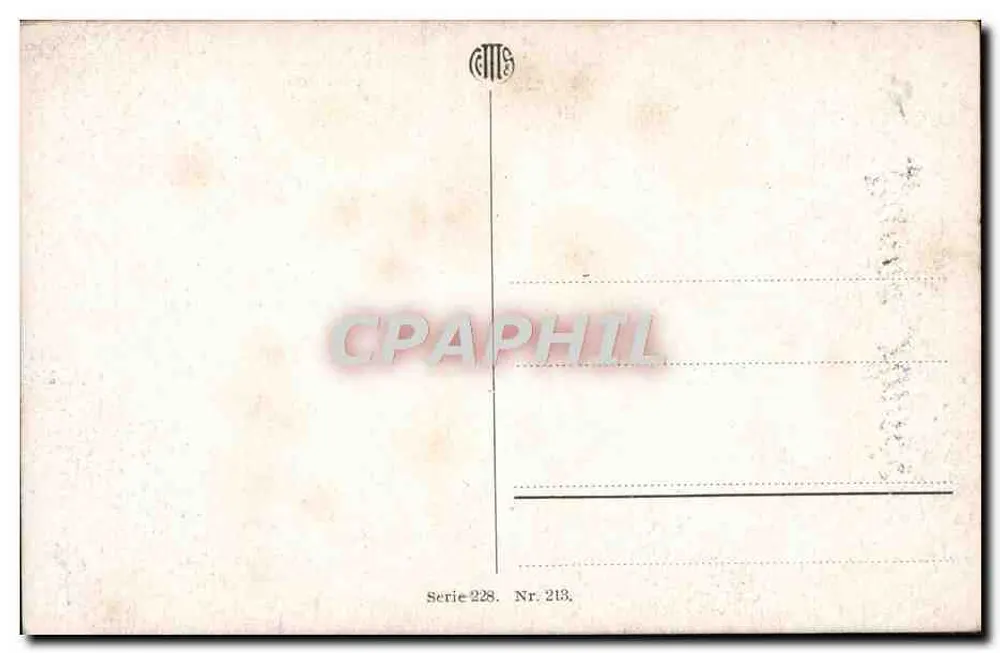 Junge Frau mit Blumenstrauß — Frohe Neujahr — CMS, Serie 228, N° 213 - Rückseite