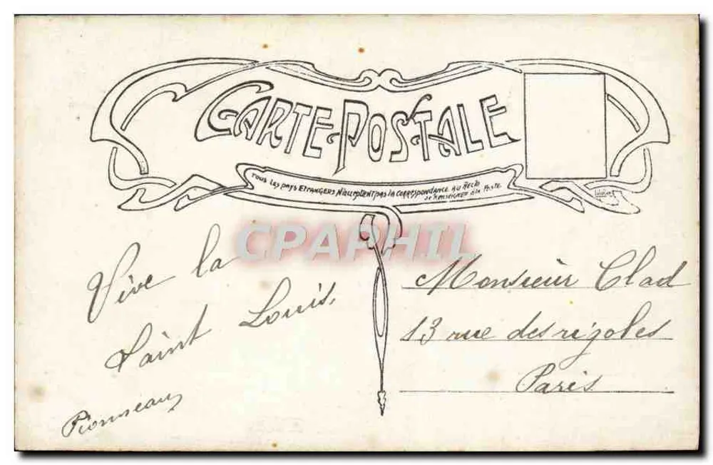 Frau in einem hellen Kleid mit Blumenstrauß — Frohe Geburtstagskarte — E.N. n°2101 - Rückseite