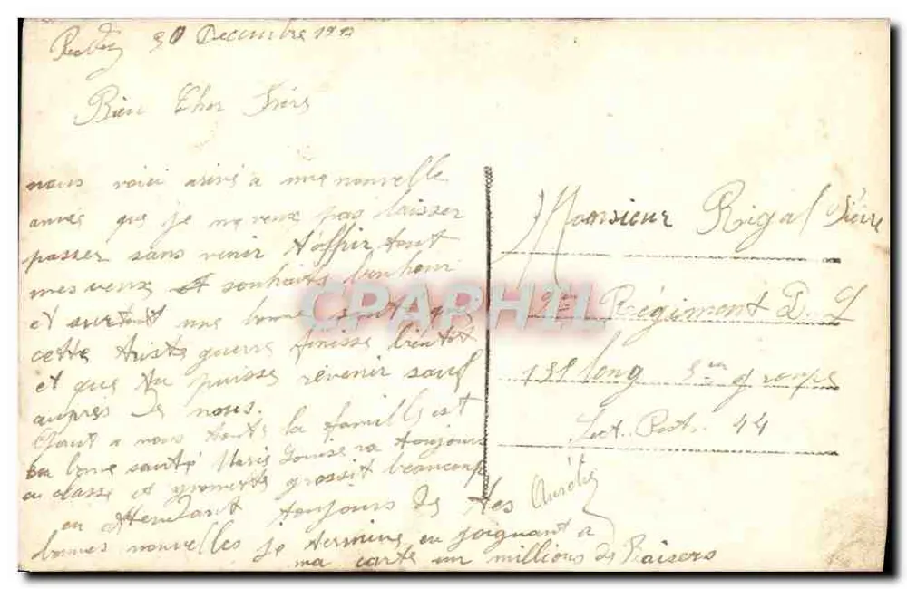 Frau in farbiger Robe mit Honeysuckle-Sträucher — Frohe Neujahr — J.K. 9173 - Rückseite