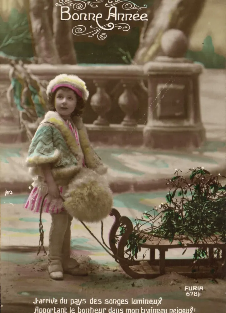 Mädchen im Winterkleid mit Schlitten — Furia 678 — Verlag Furia - Vorderseite