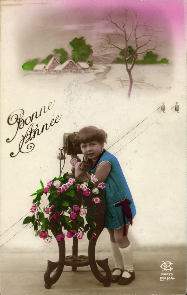 Mädchen mit Kamera — Frohe Neujahr — Paris 2224, Verleger B - Vorderseite