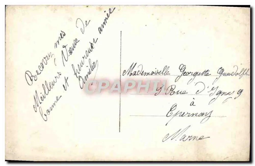 Frau mit Blumenstrauß — Winterlandschaft mit Eiskristallen — DIX PARIS n°2109 - Rückseite
