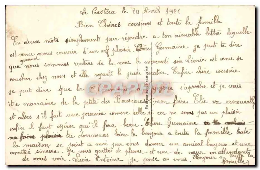 Violetas em um regador — Boa Festa — FLEX, n° 896 - Verso