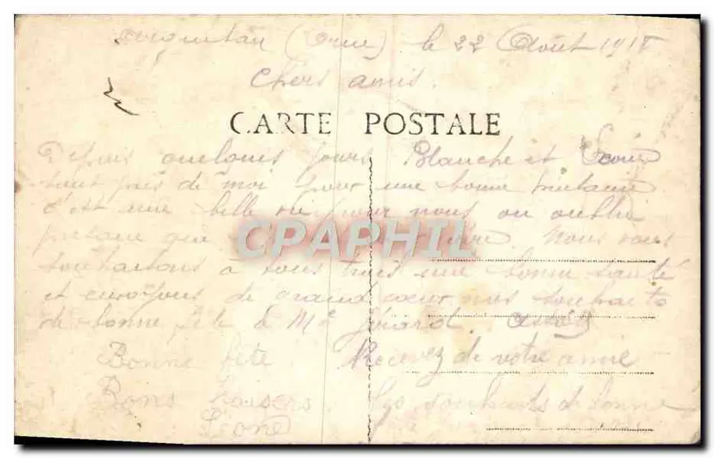 Fleurs dans un arrosoir — composition florale en arrosoir blanc — éditeur Mondial, n° 412 - Verso