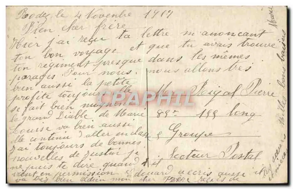 Mädchen mit Schmetterlingsnetz — Zeichen der Zuneigung — VERA n° 125.A - Rückseite