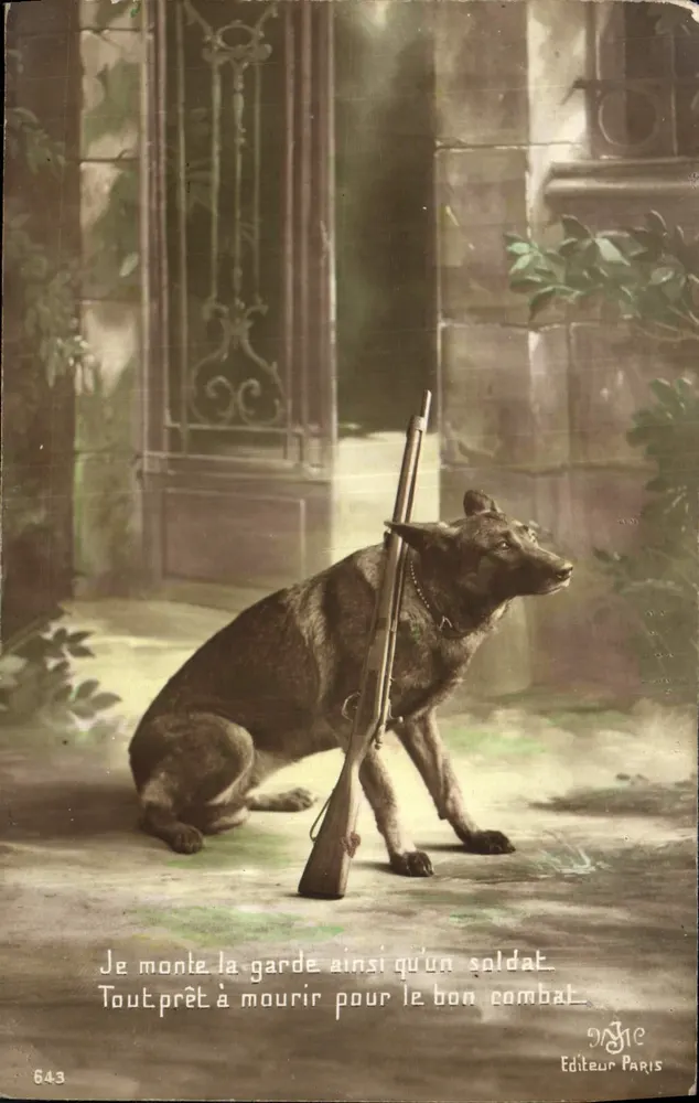Soldatenhund — Ich bewache wie ein Soldat. Bereit, für den guten Kampf zu sterben — Verlag Paris, Nr. 643 - Vorderseite