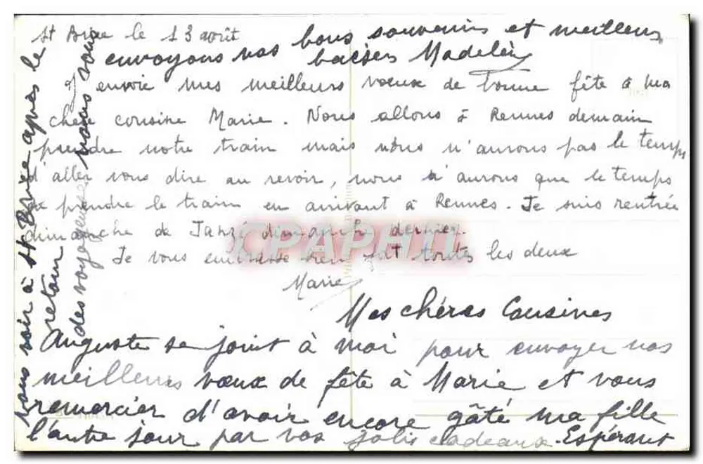 Arranjo de pivoines e flores azuis em um cesto — Boa Festa — editor não visível - Verso