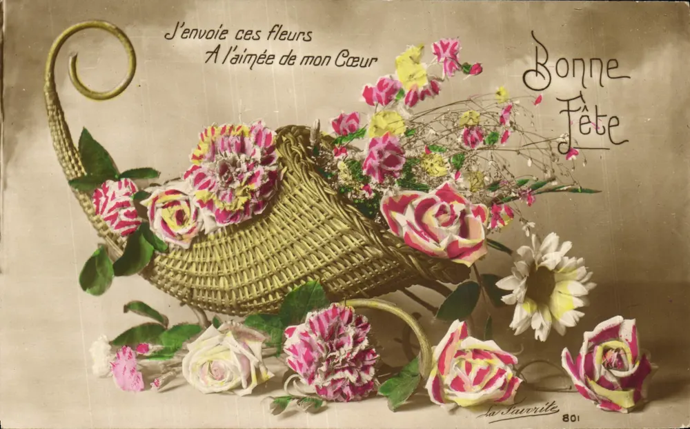 Buquê de flores em um cesto — La Favourite, n° 801 - Frente