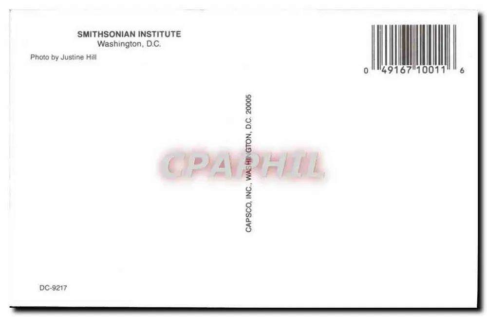 Instituto Smithsonian — Washington DC — CAPSCO, INC. n° DC-9217 - Verso