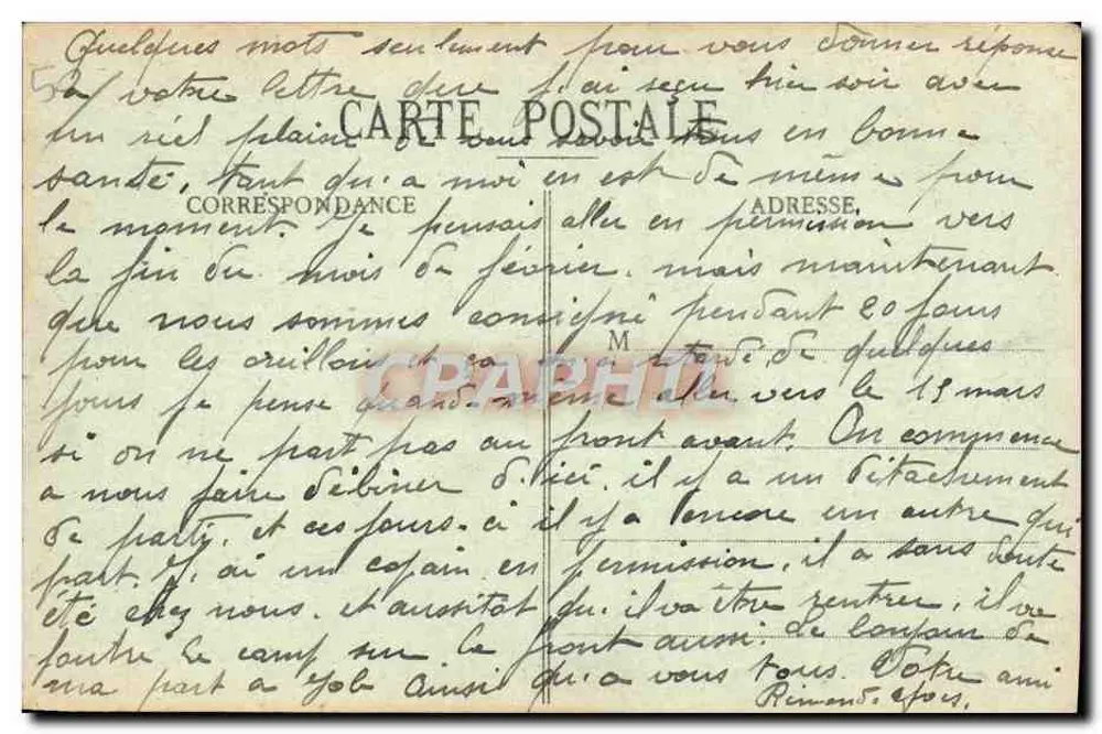 Querqueville — Die Kirche und allgemeine Aussicht vom Semaphor — Verlag: G. L. G. (Nr. 415) - Rückseite