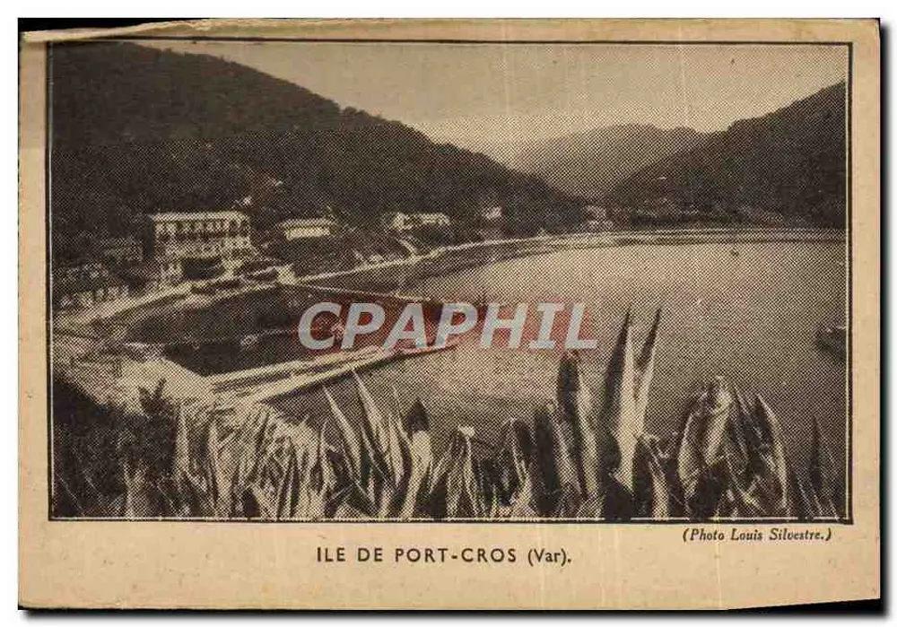 Wyspa Port-Cros (Var) — widok portu i wzgórzy — Photo Louis Silvestre - Awers
