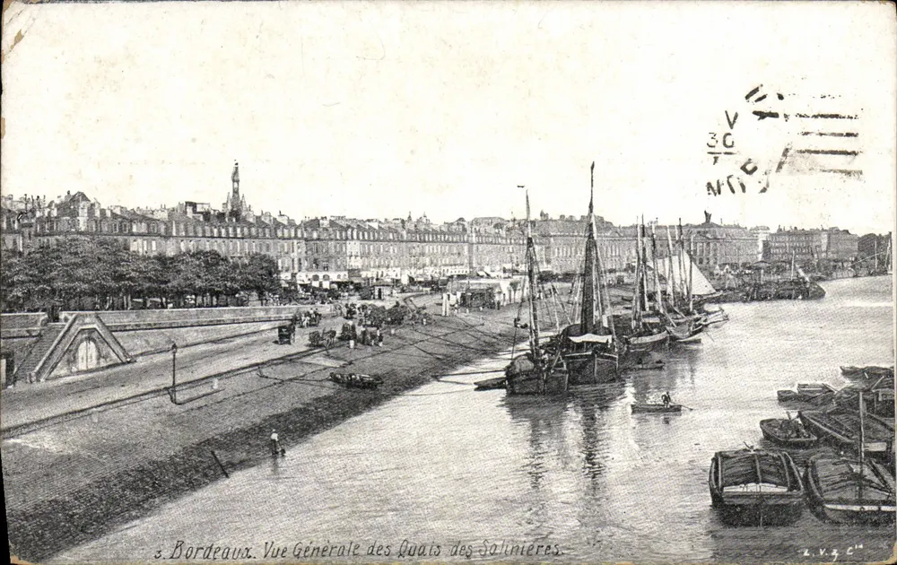 Bordeaux. Allgemeiner Blick auf die Quais des Salinières — Verlag V.G.C. Nr. 33 - Vorderseite
