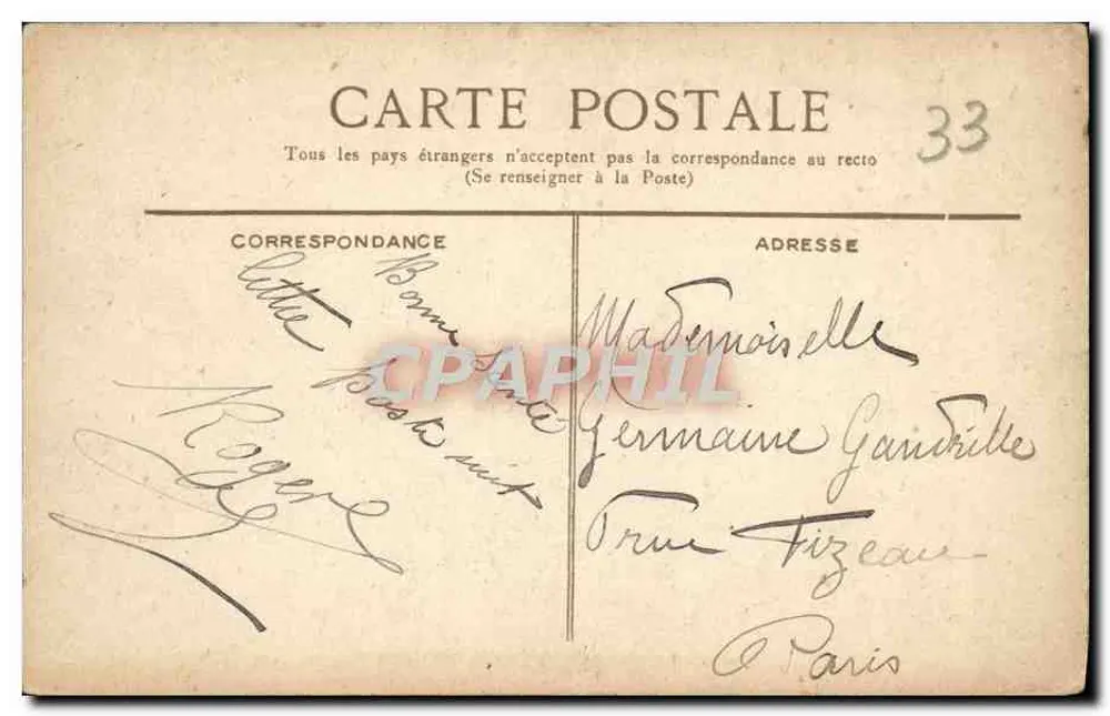 Bordeaux. Allgemeiner Blick auf die Quais des Salinières — Verlag V.G.C. Nr. 33 - Rückseite