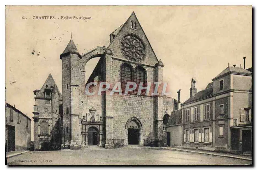 Chartres - Igreja de São Aignan — Ch. Fournault, editora, Breux - Frente