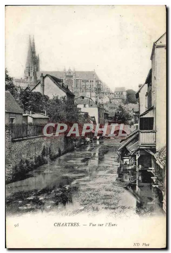 Chartres — Vista sobre o rio Eure — ND Phot, n°98 - Frente