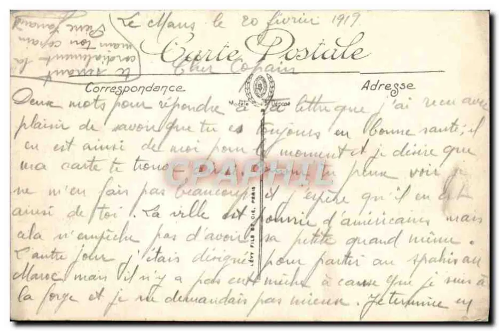 Le Mans — Monument de Chanzy — LL - Verso