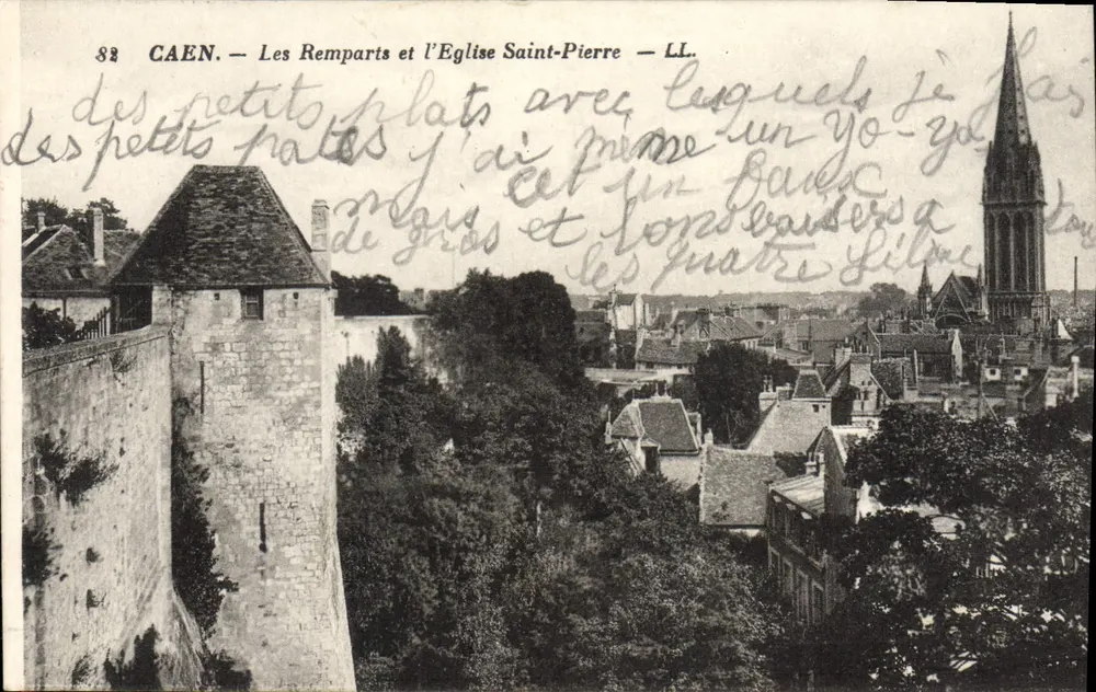 CAEN — Die Mauern und die Kirche Saint-Pierre — LL. - Vorderseite