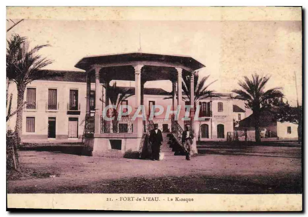 Fort-de-l'Éau — O Kiosque — Fototipia Estados, Argel, n°21 - Frente