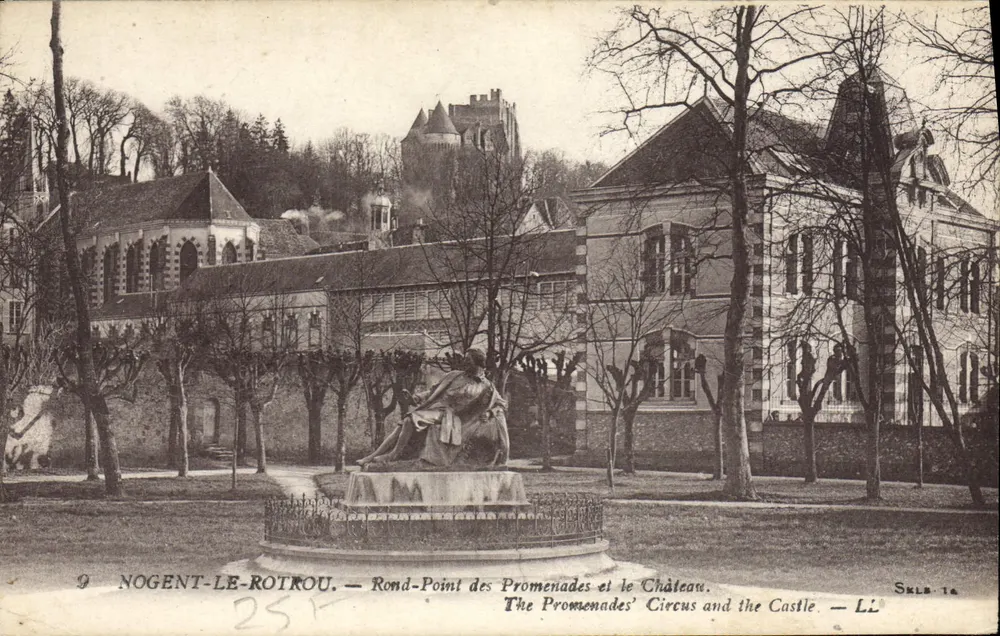 Nogent-le-Rotrou — Rond-Point des Promenades und das Schloss — SKLB 16 - Vorderseite