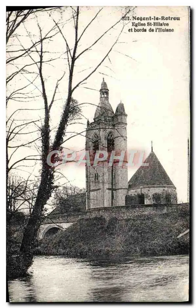 Négent-le-Retrou - Kirche Saint-Hilaire und Ufer der Huisne - Vorderseite