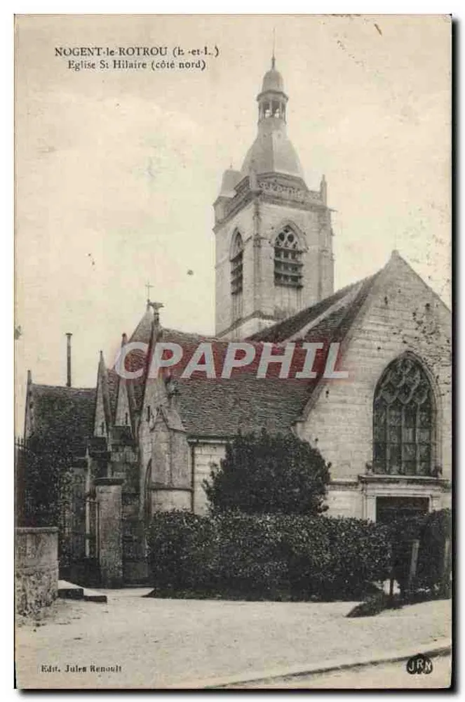 Nogent-le-Rotrou (Eure-et-Loir) — Ansicht der Kirche Saint-Hilaire (Nordseite) — Verlag Julien Renoult - Vorderseite