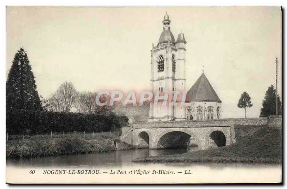 Nogent-le-Rotrou — Die Brücke und die Kirche St-Hilaire — LL. - Vorderseite