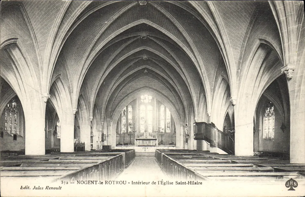 Nogent-le-Rotrou — Innenansicht der Kirche Saint-Hilaire — Edit. Jules Renoult n°372 - Vorderseite