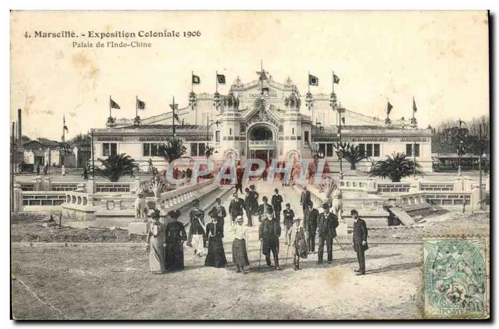 Marselha - Exposição Colonial 1906 - Palácio da Indochina - Frente