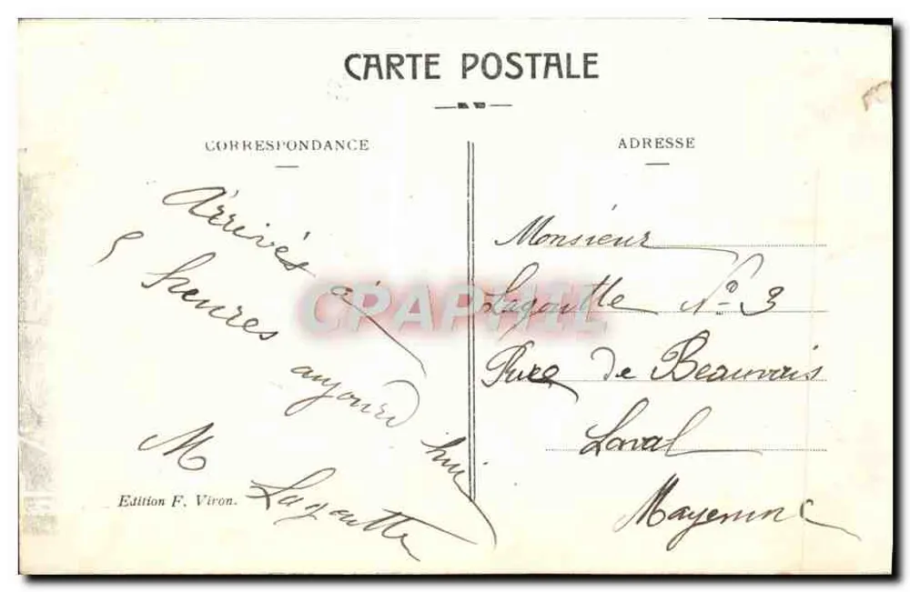 Lourdes — Vue Générale — Édition F. Viron - Verso