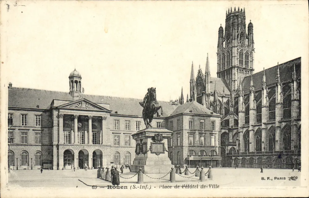 Rouen (Sul) - Praça do Hotel de Ville — B.F., Paris, n°69 - Frente