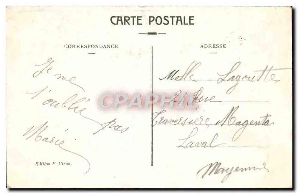 Lourdes - O Castelo-Forte — Edição F. Viron, n°19 - Verso
